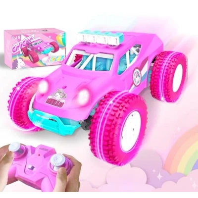 Image de GirliGlee Voiture Télécommandée Tout Terrain,1/18 Licorne LED 20km/h Telecommandé Enfant Fille,Jouet Fille 5 6 7 8 9 10 Ans,Cadeau 14 Ans,Licorne Rose RC avec 2 Piles