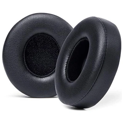 Image de Coussins de Rechange WC Extra épais pour écouteurs Supra Auriculaires sans Fil Beats Solo 2 &amp; 3 par Wicked Cushions Cuir Souple et Mousse à mémoire Forme, adhésif Puissant Black