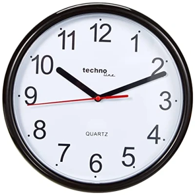 Image de Technoline WT 600 Horloge murale à quartz Noir
