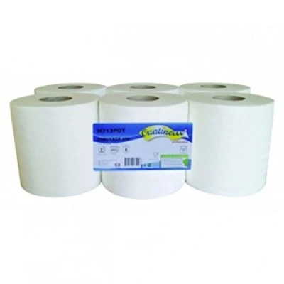 Image de Essuie mains pure ouate 2x21g/m² Carton de 6 rouleaux 2 plis 110m en continu H782POT Certifié France Medical Industrie