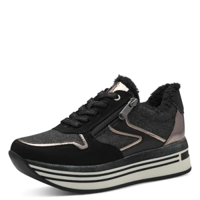 Image de MARCO TOZZI Baskets à Lacets pour Femme 2 23730 43, Noir/Comb, 36 EU