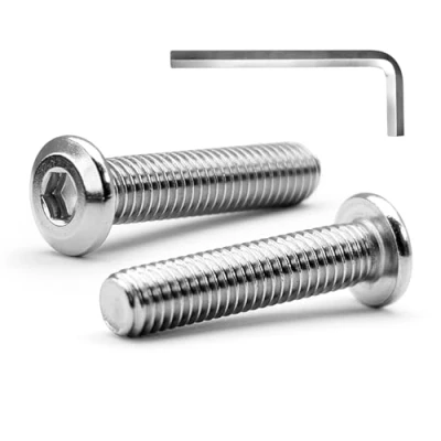 Image de MINHER M4 x 35mm 20Pcs Tête Plate Vis D’assemblage à Six Pans Creux, Acier Inoxydable A2 V2A, Boulons de Meubles, Filetage Complet (Avec Clé Hexagonale)