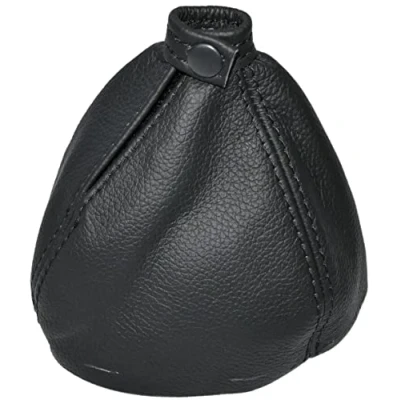 Image de AERZETIX C59971 Soufflet de levier vitesse en cuir véritable compatible avec Alfa Romeo 159 2005 2011 couleur : noir surpiqûres noires pour boîte manuelle