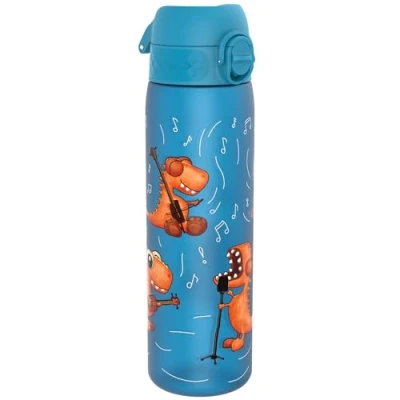 Image de Ion8 Gourde, 500ml, Anti Fuite, Facile à Ouvrir, Verrouillage Sécurisé, Lavable en Lave vaisselle, Sans BPA, Poignée de Transport, S&#039;adapte aux Porte gobelets, Nettoyer, Bande Dinosaures