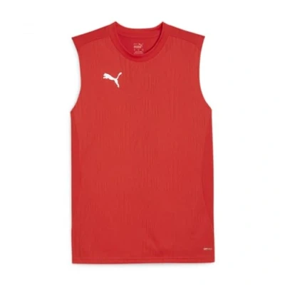 Image de PUMA Teamfinal Maillot d&#039;entraînement SL Tee Mixte, Rouge Argent, 3XL
