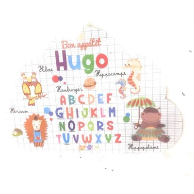Image de AUTRES Lire et dire Set de Table prénom Forme Nuage Hugo (Recto &amp; Verso) Bon appétit Dessins Animaux 29x41 cm
