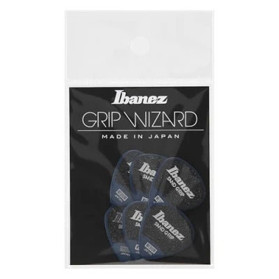 Image de Ibanez PPA16MSG DB Lot de 6 médiators grip WIZARD à sable, 0.8mm, Bleu foncé