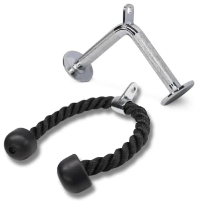 Image de Yes4All Câble de fixation unisexe Jxlx, D. Tricep Rope + V Bar, 2,2 kg UK, E. Corde triceps Barre droite