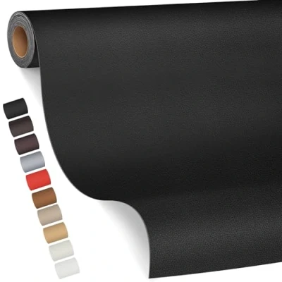 Image de Patch de Réparation en cuir, 80 x 200cm Reparation autocollant Cuir Auto adhésif rénovation pour Canapé, Siège, Vestes, Artisanat（Noir）