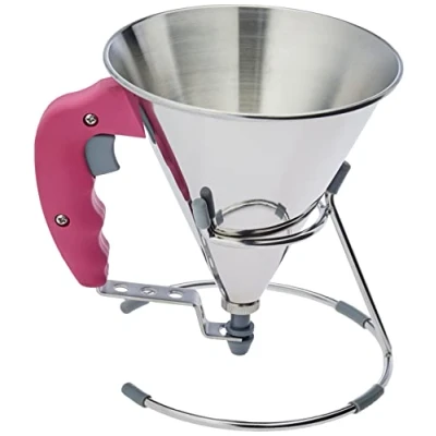 Image de De Buyer Entonnoir à piston avec pied KWIK en inox 0,8 L , Fuchsia