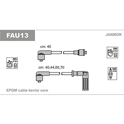 Image de JANMOR FAU13 Jeu De Fils d&#039;Allumage FIAT: Uno 3/5 portes, Tipo portes