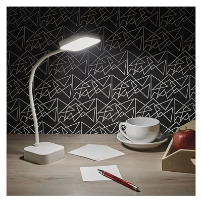Image de EMOS Emily Lampe de bureau LED rechargeable via USB, durée d&#039;éclairage 96 h, puissance 2 W, luminosité 100 lm, sans fil, flexible, gradation en continu, câble charge USB 1 m, blanc