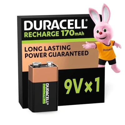 Image de Duracell Recharge Ultra Piles Rechargeables type 9V1 170 mAh, Lot de 1 pile