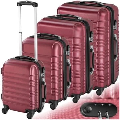 Image de TecTake® Set de Valise Voyage 4 Tailles Grande Taille Cabine Petite Sacs Maternité ABS avec roulettes Pivotantes 360 Cadenas Poignée télescopique