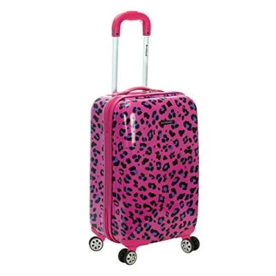 Image de Rockland Safari Valise Rigide à roulettes pivotantes, Léopard Magenta, Taille Unique, pivotantes