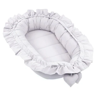 Image de Totsy Baby Nid d&#039;ange Cocon Nouveau né Reducteur de lit Bebe 90 x 50 cm câlin Fait Main cale pour en Coton Velours Grisâtre