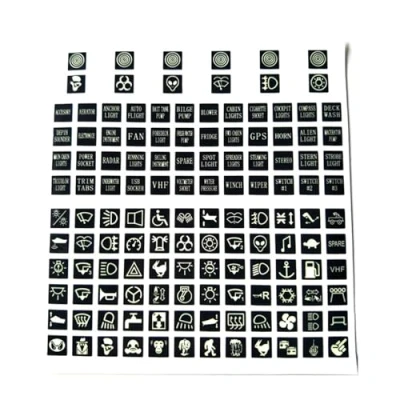 Image de autocollants lumineux pour panneaux d&#039;interrupteurs de voiture, bateaux, camions, véhicules, textes, interrupteurs commande