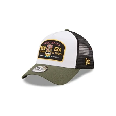 Image de New Era Waikiki Beach Truckerkappe verstellbar Snapback weiß oliv Mesh Basecap One Size