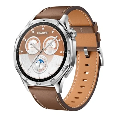 Image de HUAWEI Montre Intelligente Watch GT 5 46 mm, Design Tranchant, Toute Nouvelle Course à Pied et Cyclisme, Suivi de la santé, jusqu&#039;à 14 Jours d&#039;autonomie, Compatible avec iOS Android, Marron
