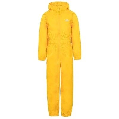 Image de Trespass Bouton Combinaison de Pluie imperméable avec Capuche Enfants, Jaune Soleil, 2 3 Ans