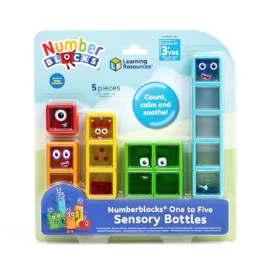 Image de hand2mind Learning Resources Numberblocks Un à Cinq Bouteilles Sensorielles, Jouets pour Garçons et Filles de 3 Ans, 5 Tubes Antistress Scellés, HM96090 UK
