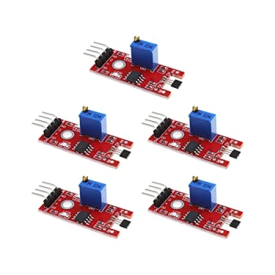 Image de eMagTech 5pcs KY 024 Module de Capteur à Effet Hall Magnétique Linéaire Compatible avec Android Microcontrôleurs Raspberry Pi ESP8266