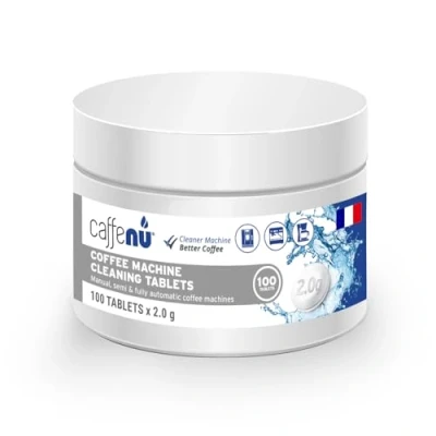 Image de Caffenu Tablettes de nettoyage pour machines à café 100 x 2,0 g Tablette nettoyante utiliser toutes les tasses Machine Auto, Filtre &amp; Expresso Utilisé le détartrage