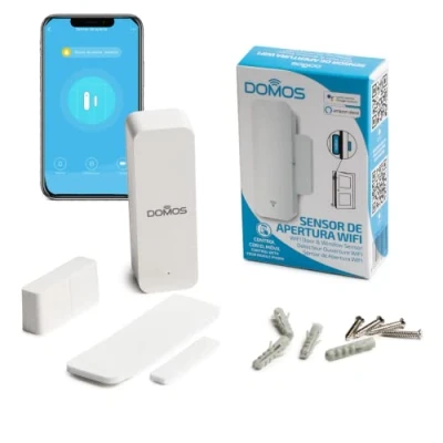 Image de Domos Capteur WiFi d&#039;ouverture de portes intelligent Détecteur Smart Home pour porte ou fenêtre Compatible avec Alexa et Google Assistant Domotique la maison