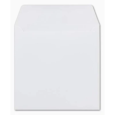 Image de Lot de 75 enveloppes carrées, blanches, 15,5 x cm, 120 g/m², à collage humide, sans fenêtre, idéales pour Noël, cartes vœux, invitations votre Glüxx Agent