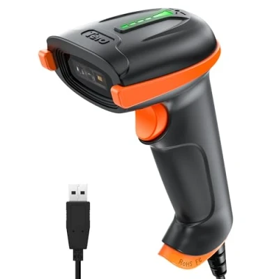 Image de Tera Lecteur de Codes Barres Filaire 1D 2D QR Scanner Imprimés Numériques Douchette CMOS avec Caméra 300 000 Pixels et Câble USB, Plug and Play, D5100Y