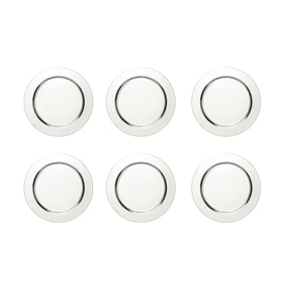 Image de ECHTWERK Ensemble de 6 sous assiettes/assiettes service &#039;Shiny&#039; en acier inoxydable, Édition Argent, Ø 33,2 cm