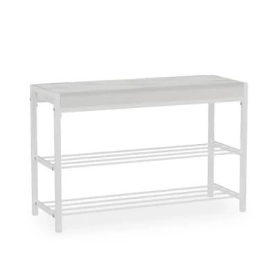 Image de Banc à chaussures Borneo, 80x52cm, Blanc, Vicco