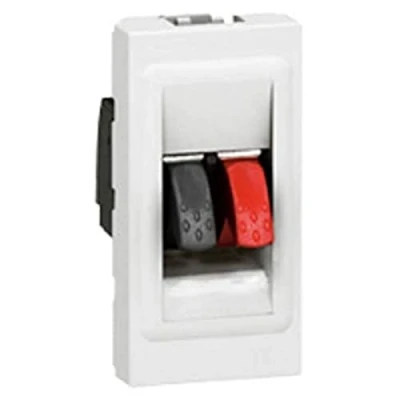 Image de Legrand 078750 Mosaic Haut parleur Prise, 1 Module avec Bornier, 4mm² pour Liaison Audio Stéréo de Parleur, Blanc