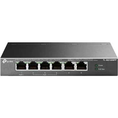 Image de TP Link TL SG1006PP commutateur réseau Non géré Gigabit Ethernet (10/100/1000) Connexion Ethernet, supportant l&#039;alimentation via ce port (PoE) Gris Neuf