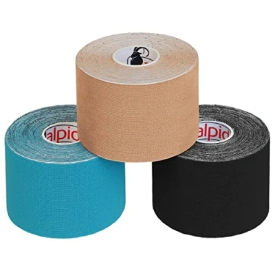 Image de ALPIDEX Ruban Adhésif de Kinésiologie 5 m x 5,0 cm Diverse Couleurs 1/3/ 6/12 rouleaux E Book Exemples D&#039;application Bandes Kinesiology Tape, Couleur:mixte, Quantité:3