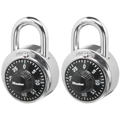 Image de Master Lock 1500T Locker Lock, cadenas à combinaison, lot de 2, noir