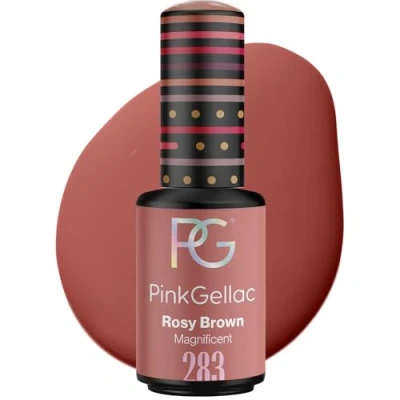 Image de Pink Gellac Vernis Semi Permanent UV 283 Rosy Brown 8 ml Gel Marron Pour 14 Jours Polish Facile à Utiliser de Qualité Salon Enlever