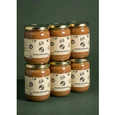 Image de KoRo Purée de noisettes 6 x 500 g 100% noisettes, sans sucre, sel ou autres additifs, parfaite comme pâte à tartiner
