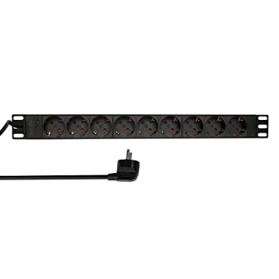 Image de LogiLink PDU9C03 protection surtension 9 sortie(s) CA 230 V 2 m Noir Protections surtensions (9 CA, Type F, V, 50 60 Hz, 16 A, 3500 W)