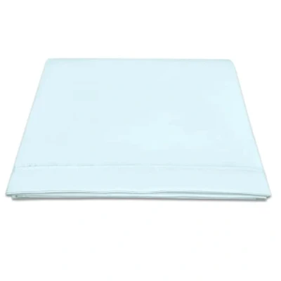 Image de Pizuna Coton Peigné Drap Plat 2 Personnes 270x310 cm Bleu bébé, 100% Longue Tige 400 Fils Armure Satin de Luxe avec Ourlet élégant (Drap pour Lit bébé)