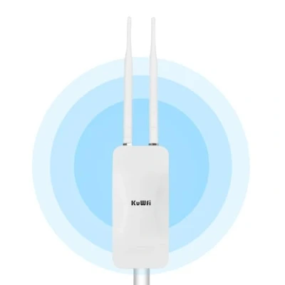 Image de KuWFi AC1200 Pont sans Fil Longue portée pour l&#039;extérieur Point d&#039;accès Gigabit à Double fréquence 2.4 &amp; 5GHz Routeur/Port LAN/AP Extérieur, Routeur WiFi Multifonctionnel