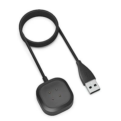Image de Sinoacc Chargeur Compatible avec Fitbit Versa 4, 3, Sense, Sense 2 Montre Intelligente 3.3Ft/100cm Rapide Charge Remplacement Câble USB Dock(Pas pour 2/Versa 1/se/Versa Lite)