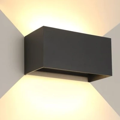 Image de FUPE 25W LED Applique Murale Exterieur Intérieure Extérieure IP65 Imperméable Moderne Aluminium Appliques Lampe Lumière Angle Réglable, Noir 3000k Blanc Chaud