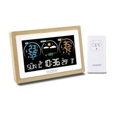Image de La Crosse Technology Station météo colorée contour bois WS6283