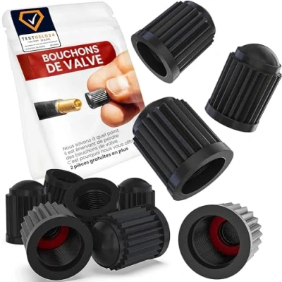 Image de WEIDEBACH® 25 Capuchons de Valve Auto ajustés, compatibles vélo, avec Joint pour Pression Stable, valves vélo et