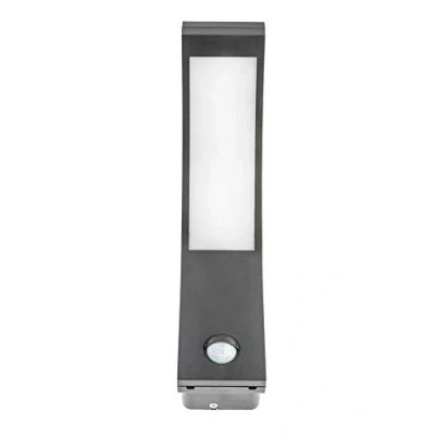 Image de HUBER Applique murale LED avec détecteur de mouvement 140 10 W, 1600 lm Lampe d&#039;extérieur protégée IP54 I intérieure en forme d&#039;arc, anthracite