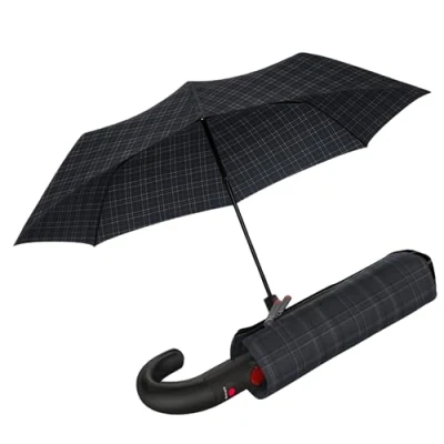 Image de Knirps T.260 Medium Duomatic Crook Handle Men&#039;s Prints Check
