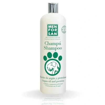 Image de MENFORSAN Shampooing pour Chiens à Poil Blanc et Clair 1L, Intensifiant de la Couleur, Relaxant Brillance