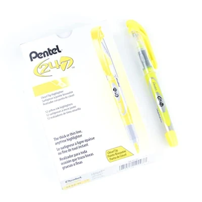 Image de Pentel SL12 surligneur avec encre liquide, lot de 12 jaune