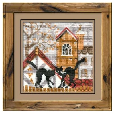 Image de RIOLIS RI 613 Kit de Broderie au Point Croix Chats des Villes en Automne Multicolore